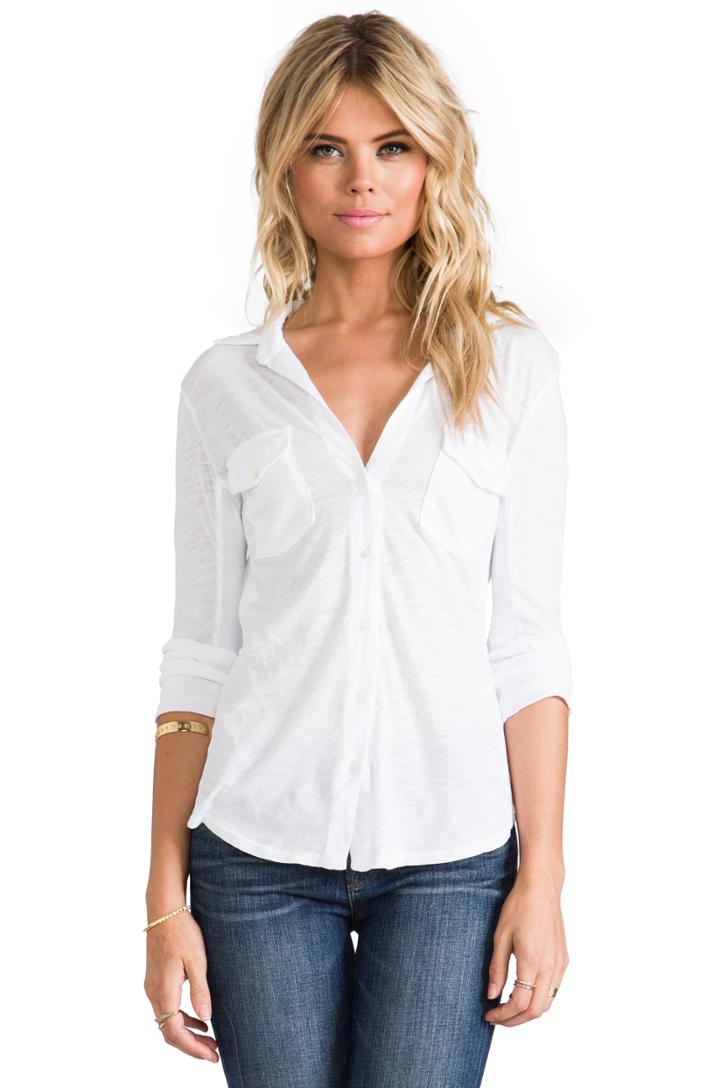 Slub Side Panel Button Front Shirt
