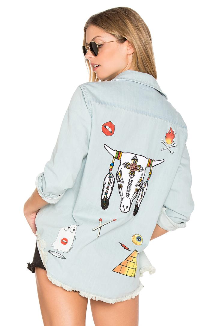 Sloane Long Sleeve Button Up Denim Shirt