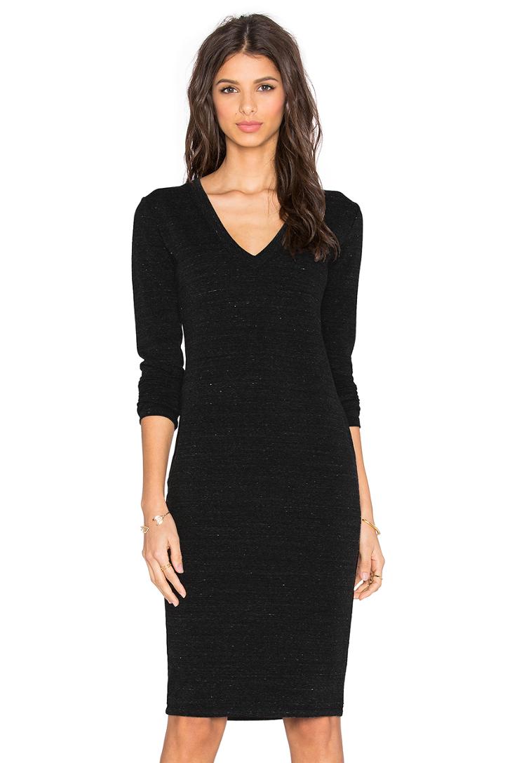 Long Sleeve V Neck Mini Dress