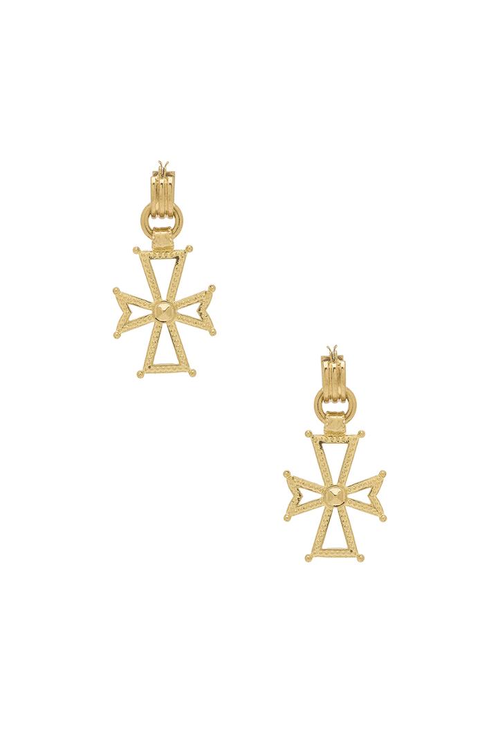 X Sabo Luxe Mattan Cross Statement Hoop Earrings