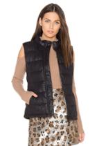 Vegan Leather Puffer Down Vest