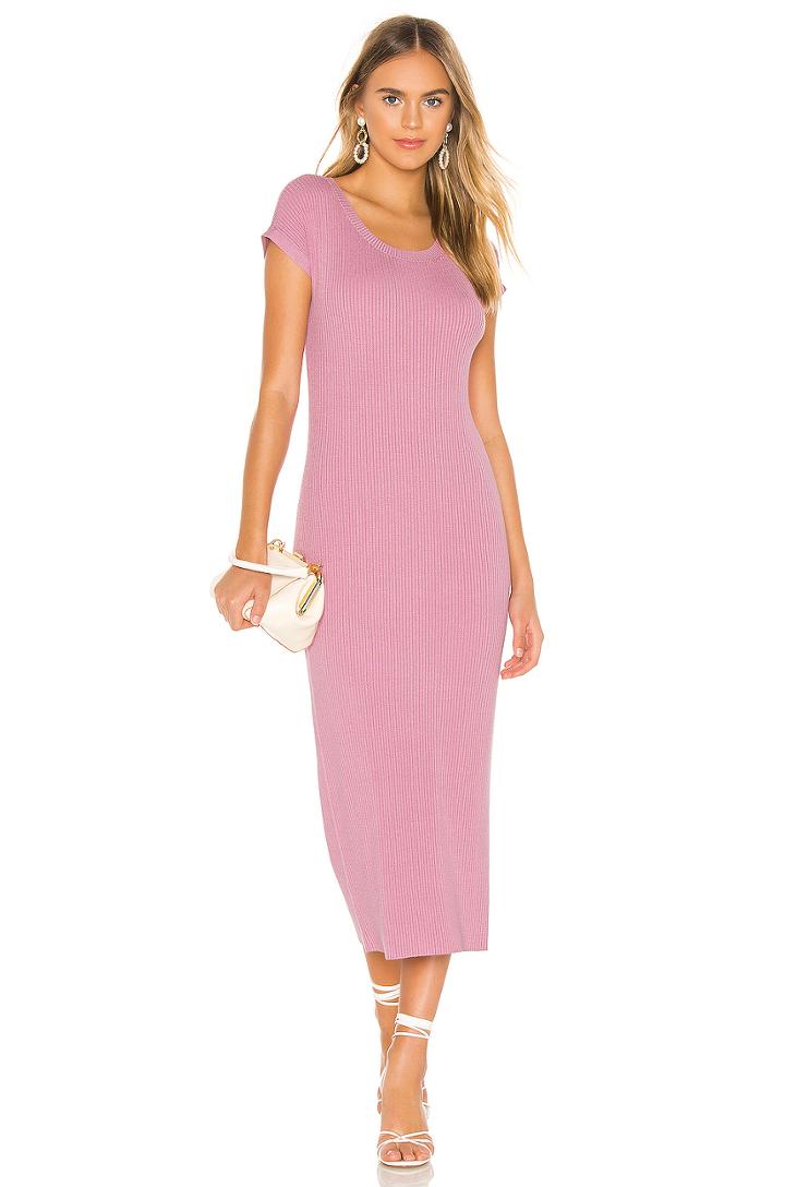 Ribbed Short Sleeve Dress