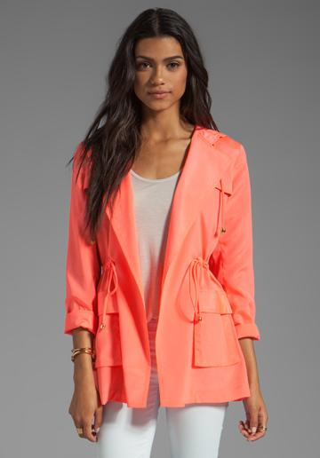 Naven Hooded Cargo Jacket In Coral