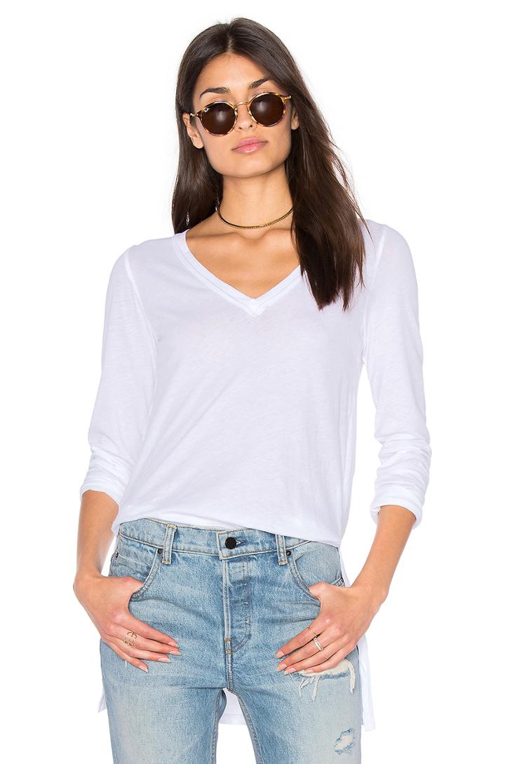 Vintage Whisper Long Sleeve V Neck Top