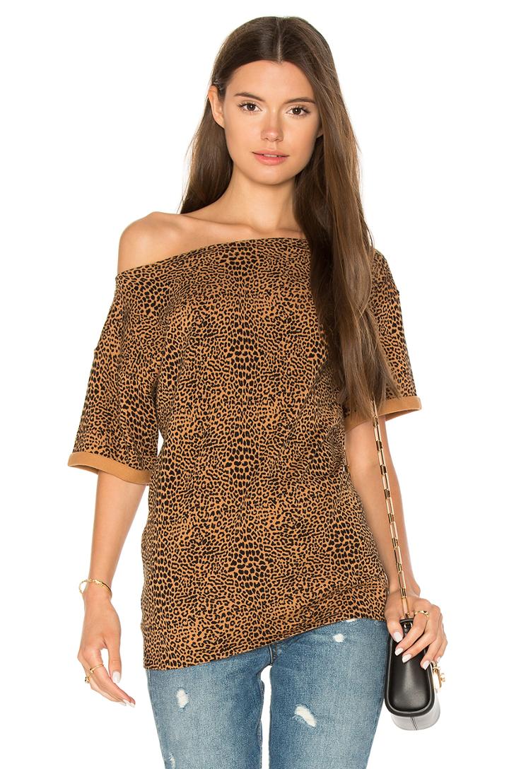 Leopard Off The Shoulder Tee