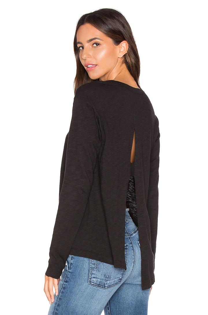 Long Sleeve Open Back Top