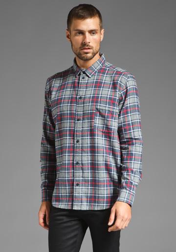 Cheap Monday Neo Shirt In Blue Grey Check