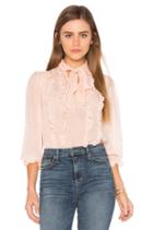 Long Sleeve Metallic Dot Blouse