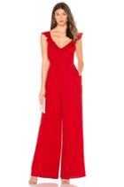 Poinsettia Ruffle Front Jumpsuit