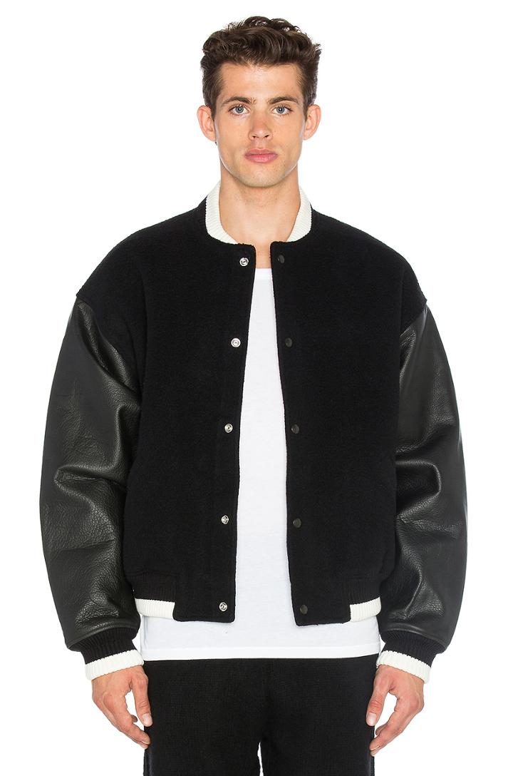 Varsity Jacket With Leather Combo