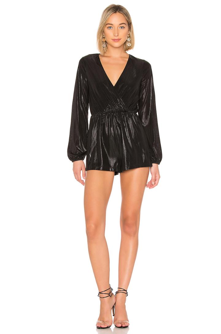 Belinda Metallic Surplice Romper