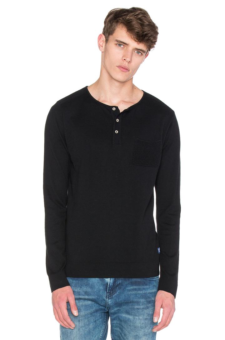 Grandad Pullover With Mesh Details
