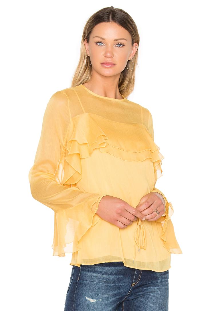 Tied Waist Long Sleeve Blouse