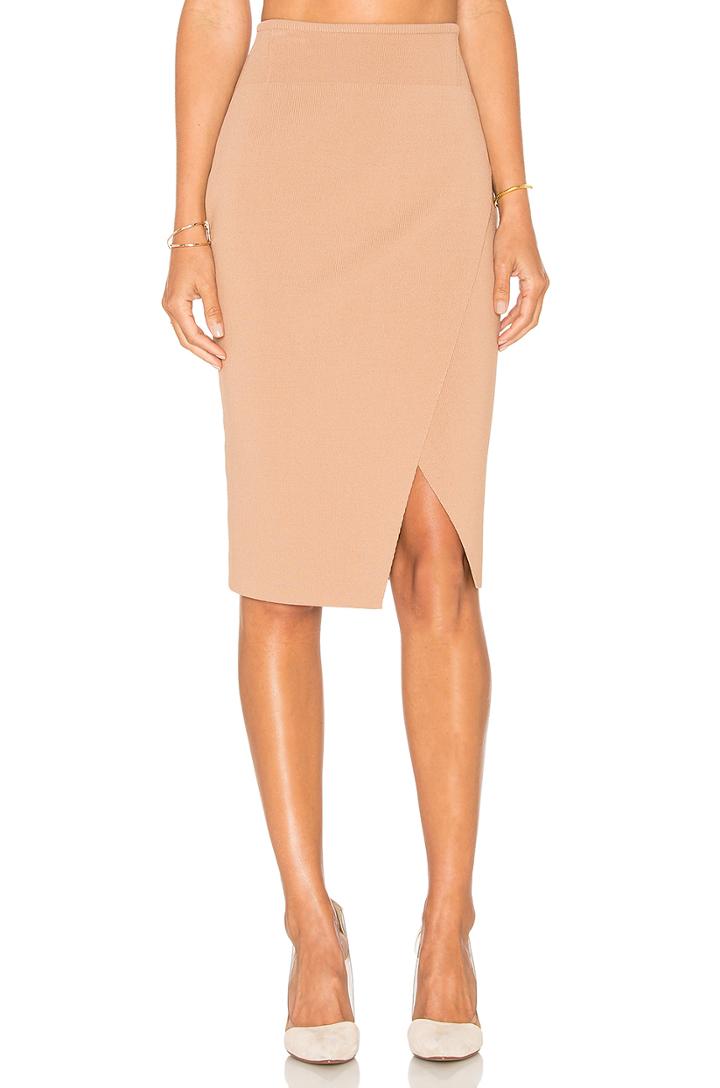 Compact Overlap Pencil Skirt