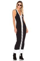 Lacing Ribbed Midi Dress