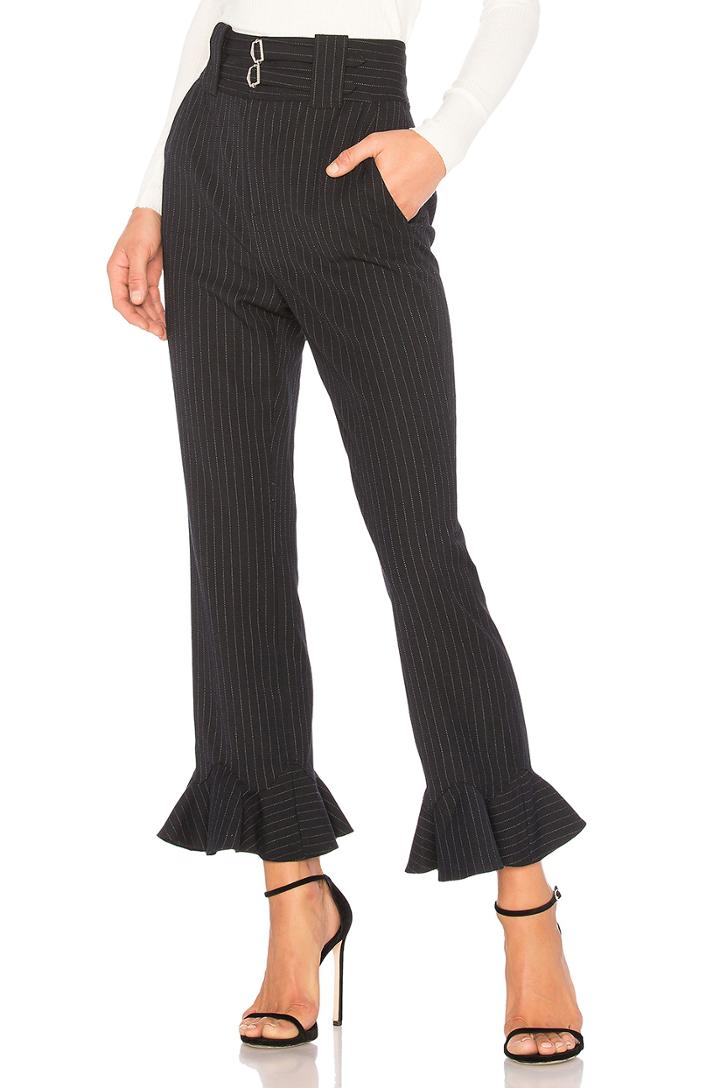 Pinstripe Ruffle Pant