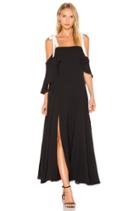 Cold Shoulder Gown With Flounce Detail