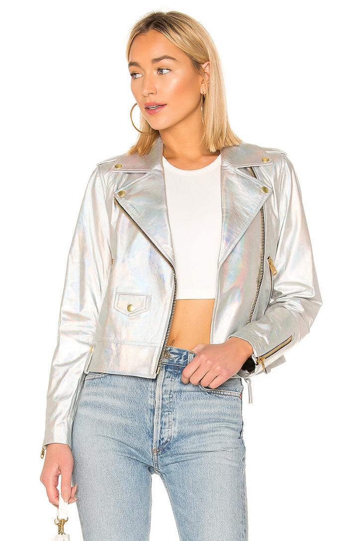 Baya Cropped Leather Jacket