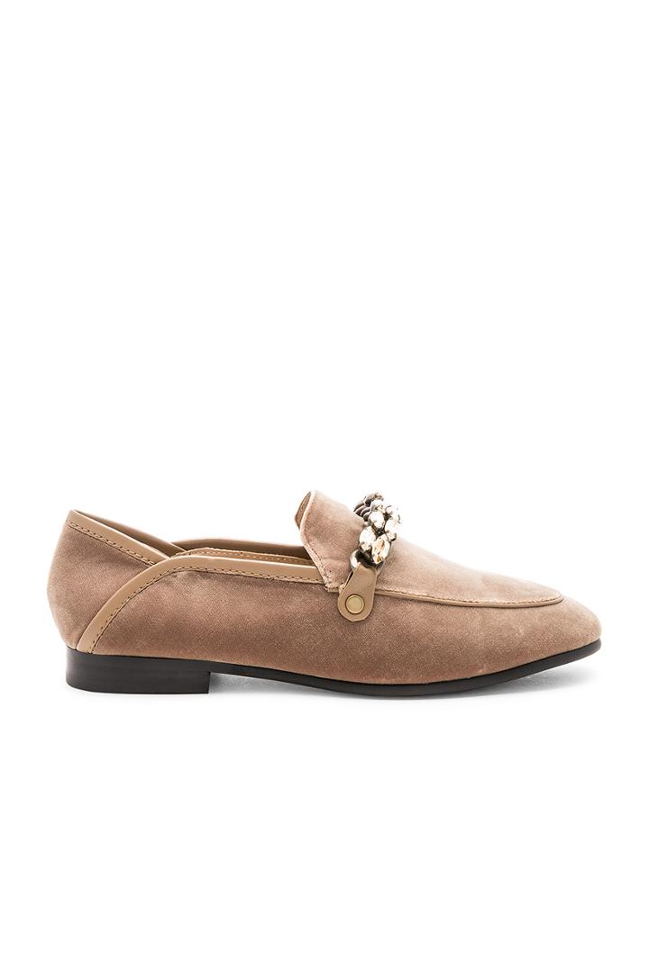 Velvet Embellished Chain Loafer