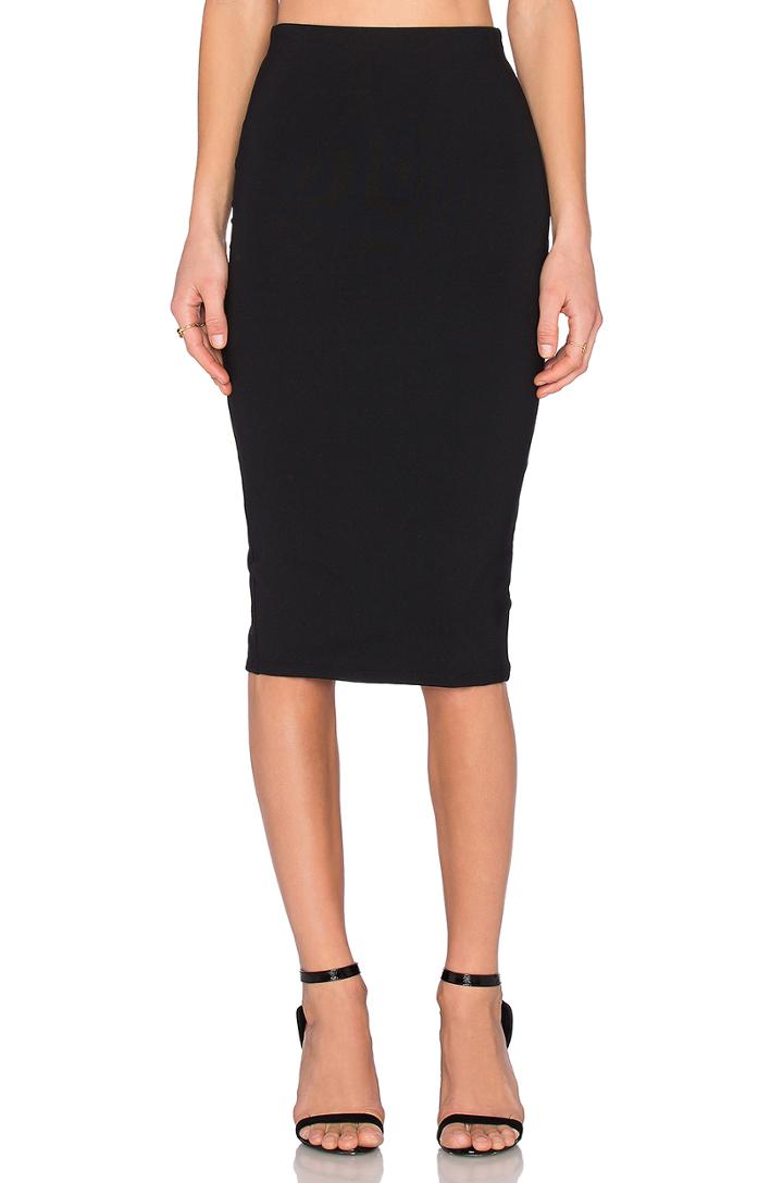 Back Slit Midi Skirt