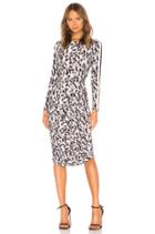 Side Stripe Long Sleeve Shirred Dress