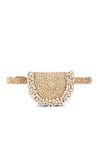 Embroidered Raffia Belt Bag