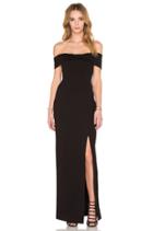 Ponti Knot Front Off Shoulder Gown
