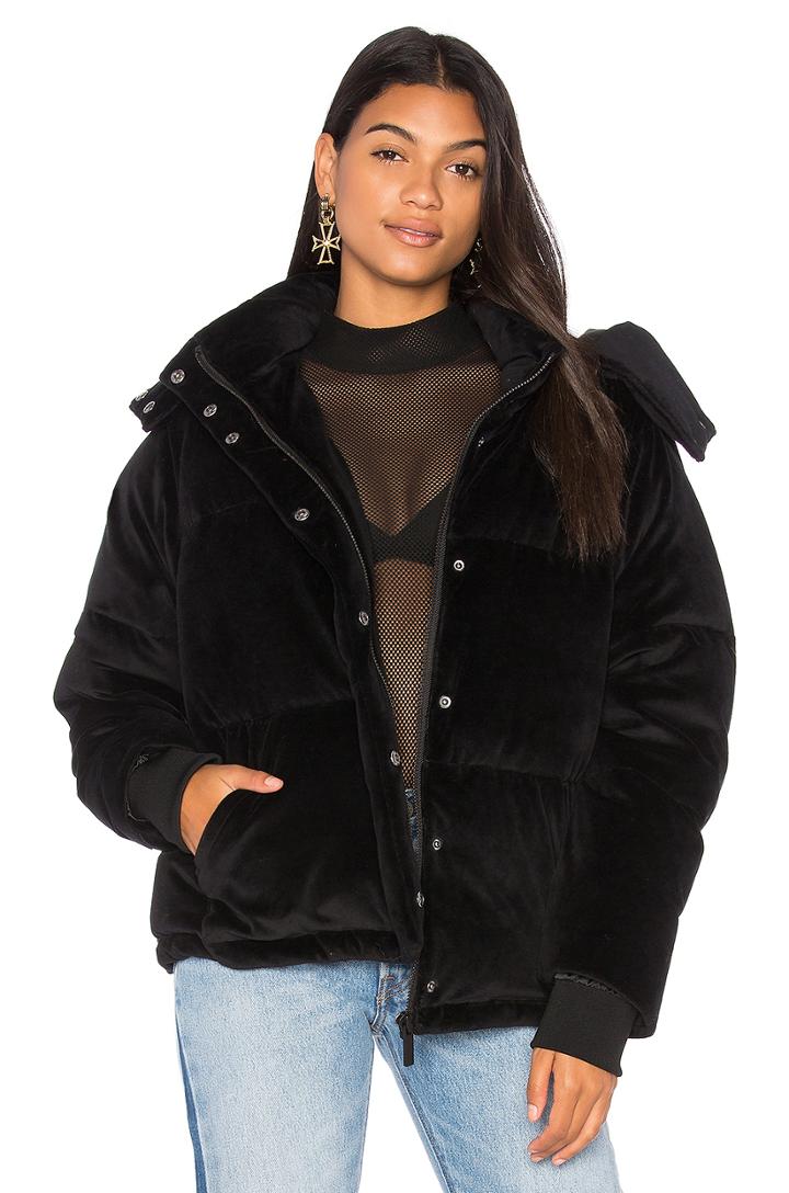 Velour Puffer Jacket
