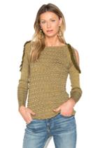 Cut Out Shoulder Ruffle Top