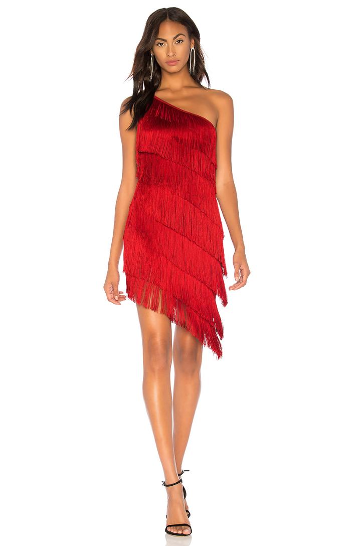 Fringe One Shoulder Dress