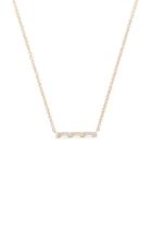 White Topaz Baguette Mini Bar Necklace