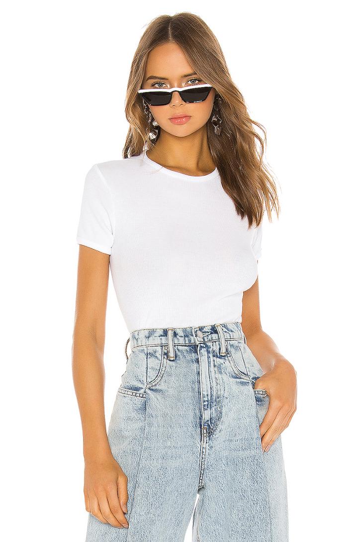 90s Ribbed Cap Sleeve Tee