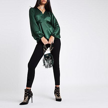 River Island Womens Ri 30 V Neck Tie Waist Blouse