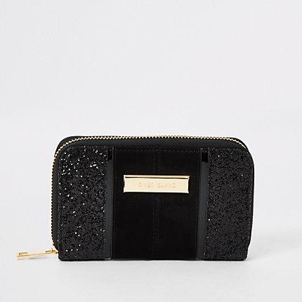 River Island Womens Glitter Small Zip Around Purse