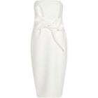 River Island Womens Bandeau Twist Front Bodycon Midi Dress