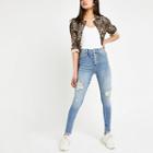 River Island Womens Hailey High Rise Ripped Jeans