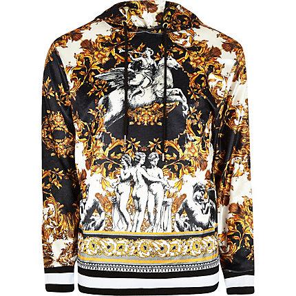 River Island Mens Jaded London Velvet Baroque Hoodie
