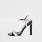 River Island Womens Metallic Barely There Sandals