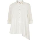 River Island Womens Plus White Asymmetric Long Sleeve Shirt