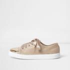 River Island Womens Metallic Toecap Lace-up Sneakers