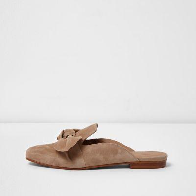 River Island Womens Bow Front Backless Loafer