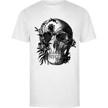 River Island Mens Big And Tall Skull Print Slim Fit T-shirt