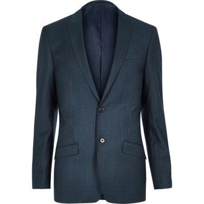 River Island Mens Petrol Slim Blazer