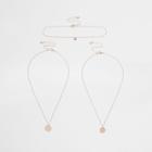 River Island Womens Rose Gold Tone Circle Layer Necklace Set
