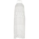 River Island Womens White Lace Midi Halter Neck Beach Dress