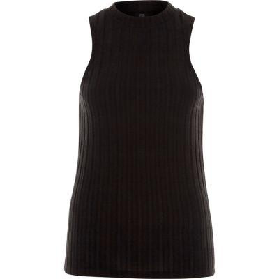 River Island Womens Brushed Rib High Neck Sleeveless Top
