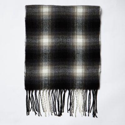 River Island Mensblack Plaid Scarf