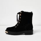 River Island Womens Suede Chunky Lace-up Boots