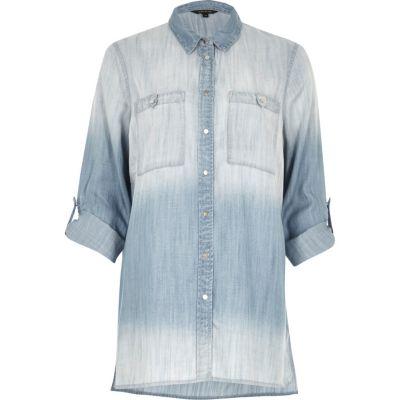 River Island Womens Faded Oversized Denim Shirt