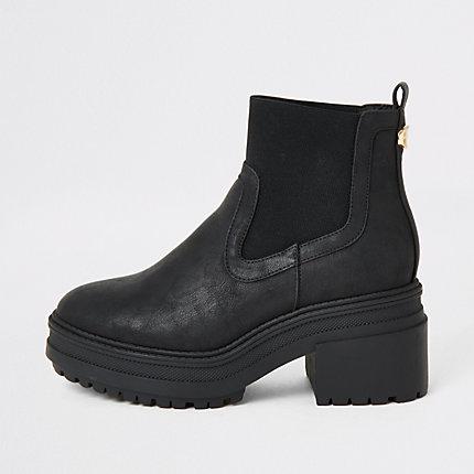 River Island Womens Elasticated Chunky Chelsea Boots
